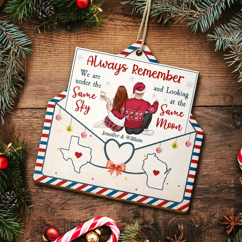 Always Remember We Are Under The Same Sky - Personalized Custom Shaped Wooden Ornament - Image 5