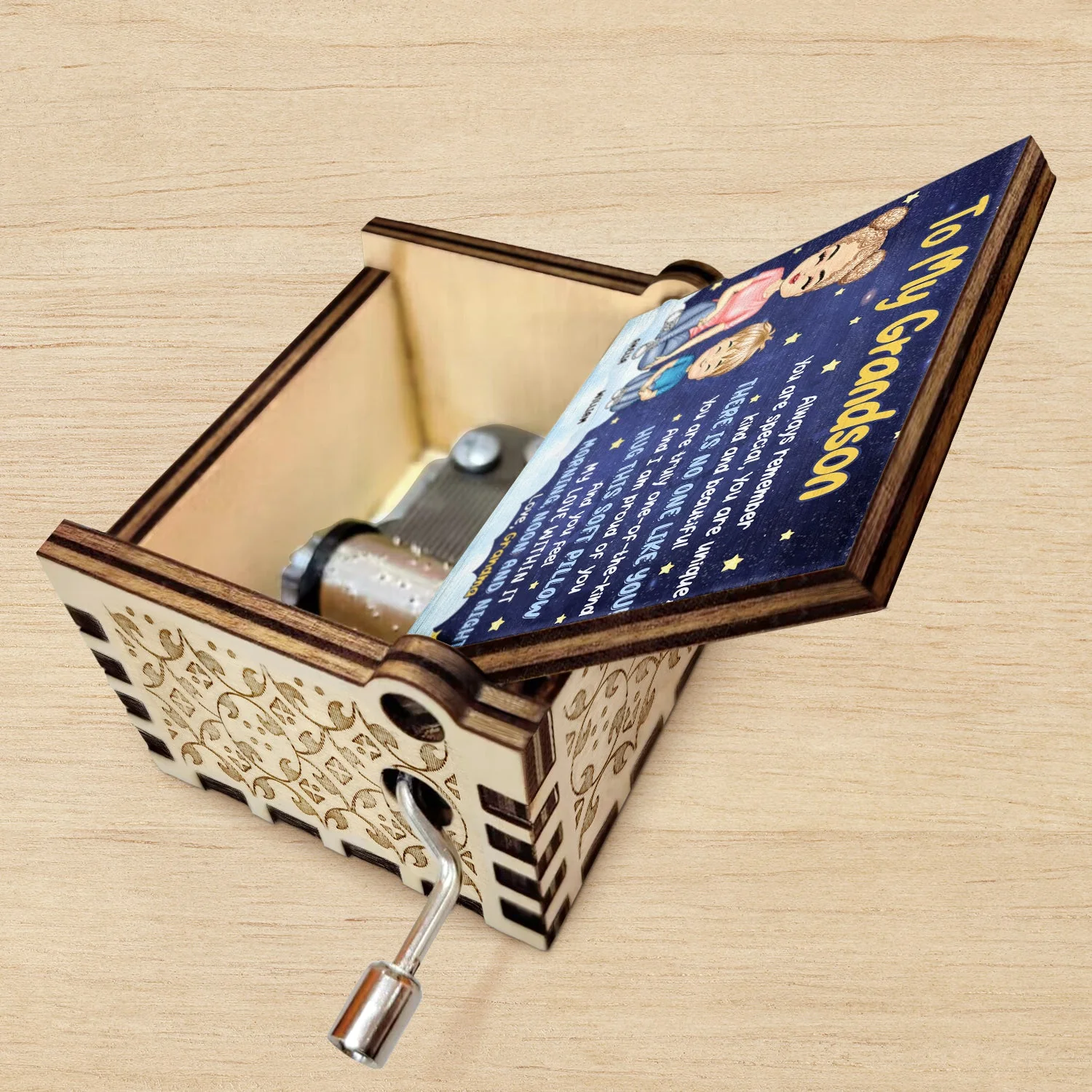 Always Remember You Are Special - Gift For Granddaughter, Grandson, Kids - Personalized Spin Button, Hand Crank Music Box - Image 5
