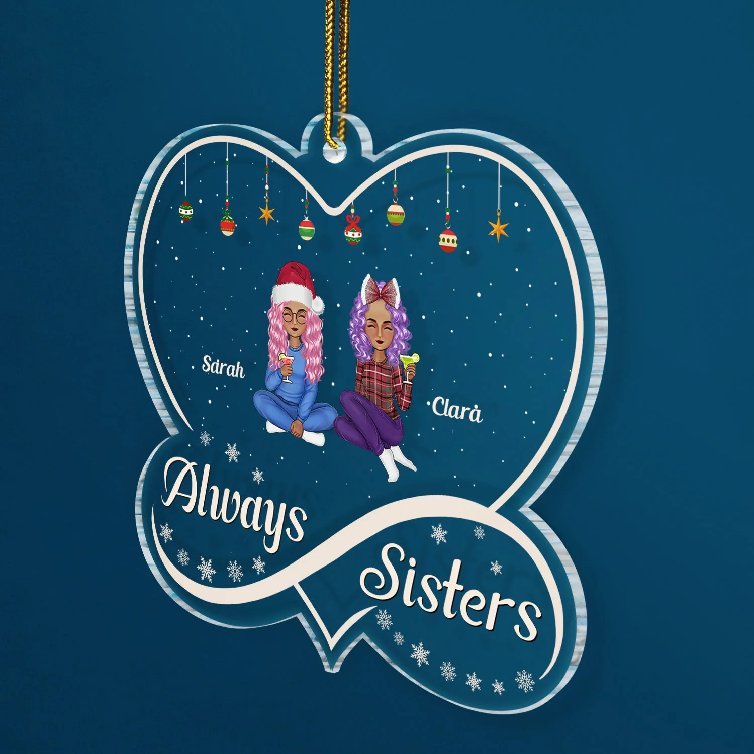 Always Sister - Christmas Gift For Sisters - Personalized Custom Shaped Acrylic Ornament - Image 2