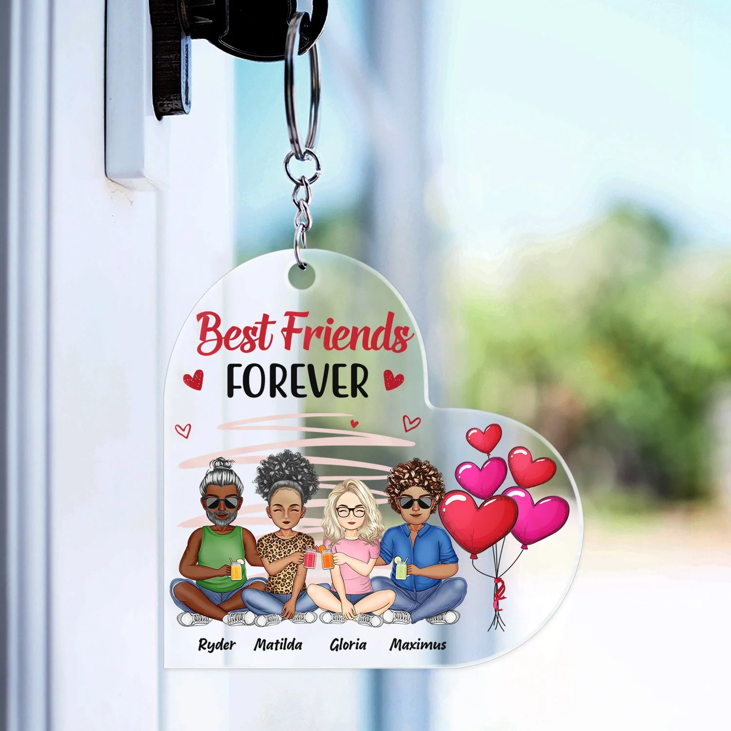 Always Sisters Besties Forever - Birthday Gifts For Best Friends, BFF, Brothers, Siblings, Colleagues - Personalized Custom Acrylic Keychain - Image 3