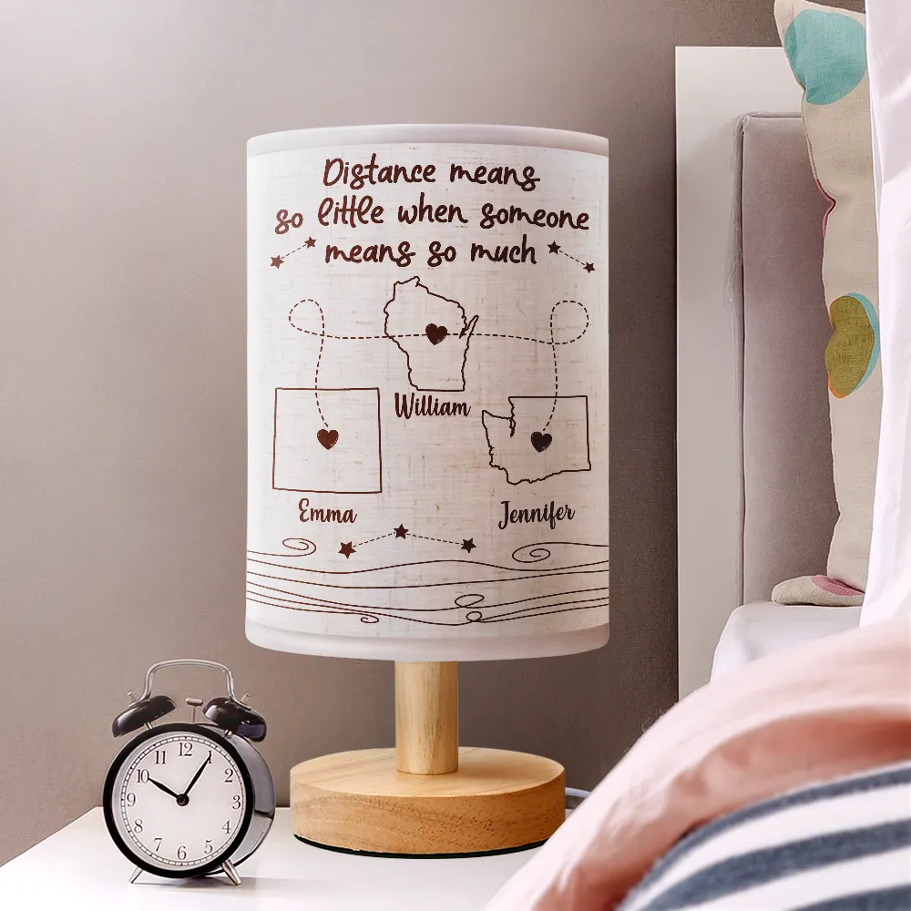 Always Under The Same Sky Long Distance Relationship - Personalized Fabric Lamp - Image 2