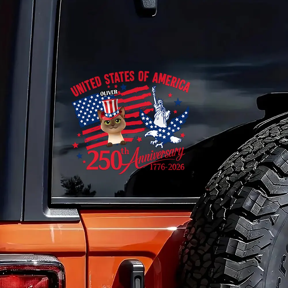 America 250 Anniversary Dog Cat Lover - Personalized Decor Decal - Image 5