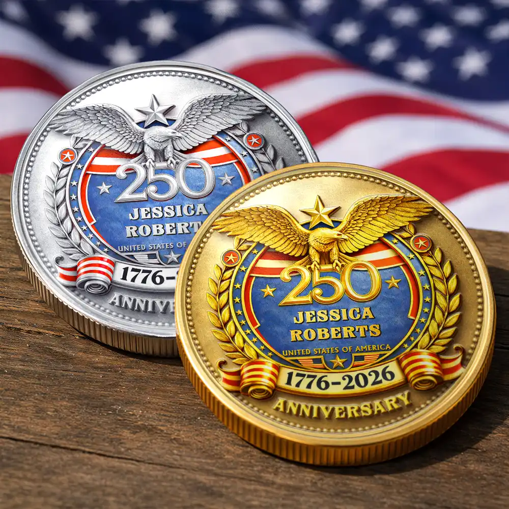 America 250 Anniversary Family Name - Personalized Commemorative Keepsake Coin - Image 4