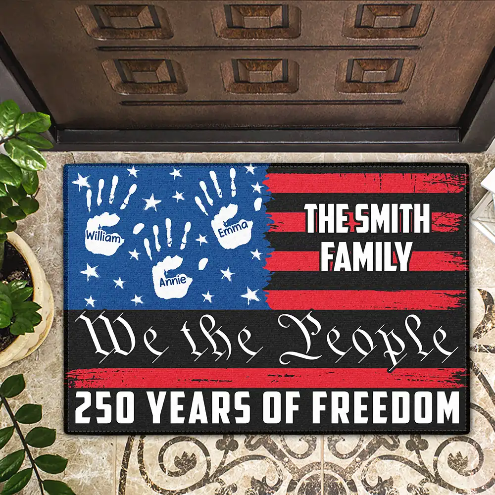 America 250 We The People Handprints - Personalized Doormat - Image 2