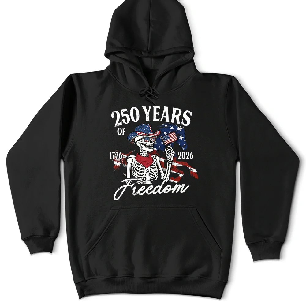 America 250 Years Of Freedom Cowboy Skeleton - T Shirt - Image 6