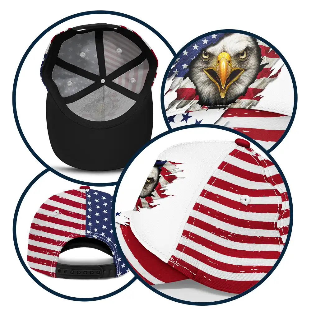 America 250 Years Of Freedom Eagle - Personalized Classic Cap - Image 5