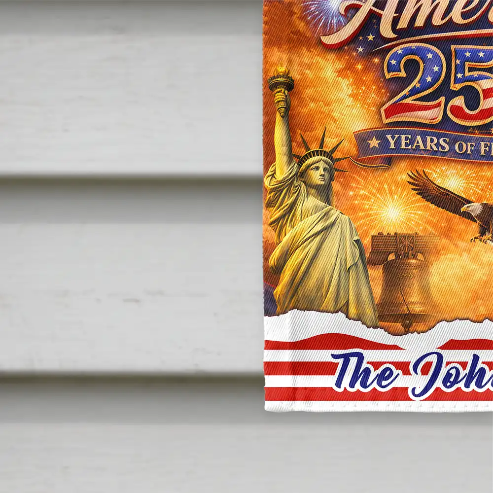 America 250 Years Of Freedom With Iconic Symbols - Personalized Flag - Image 4