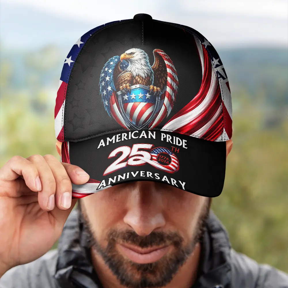 America 250th Anniversary US Pride Patriotic Eagle - Personalized Classic Cap - Image 4