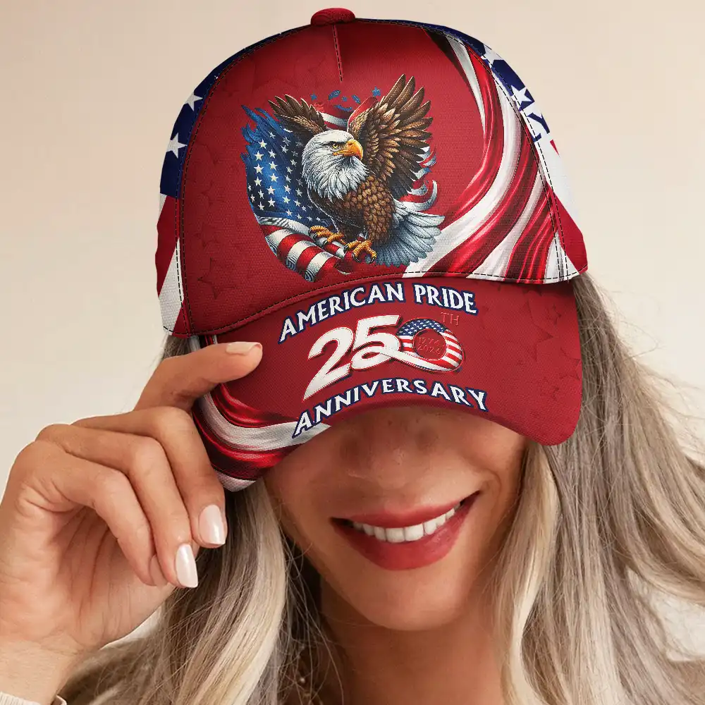 America 250th Anniversary US Pride Patriotic Eagle - Personalized Classic Cap - Image 5