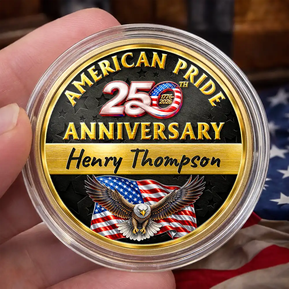 America 250th Anniversary US Pride Patriotic Eagle - Personalized Commemorative Keepsake Coin - Image 5