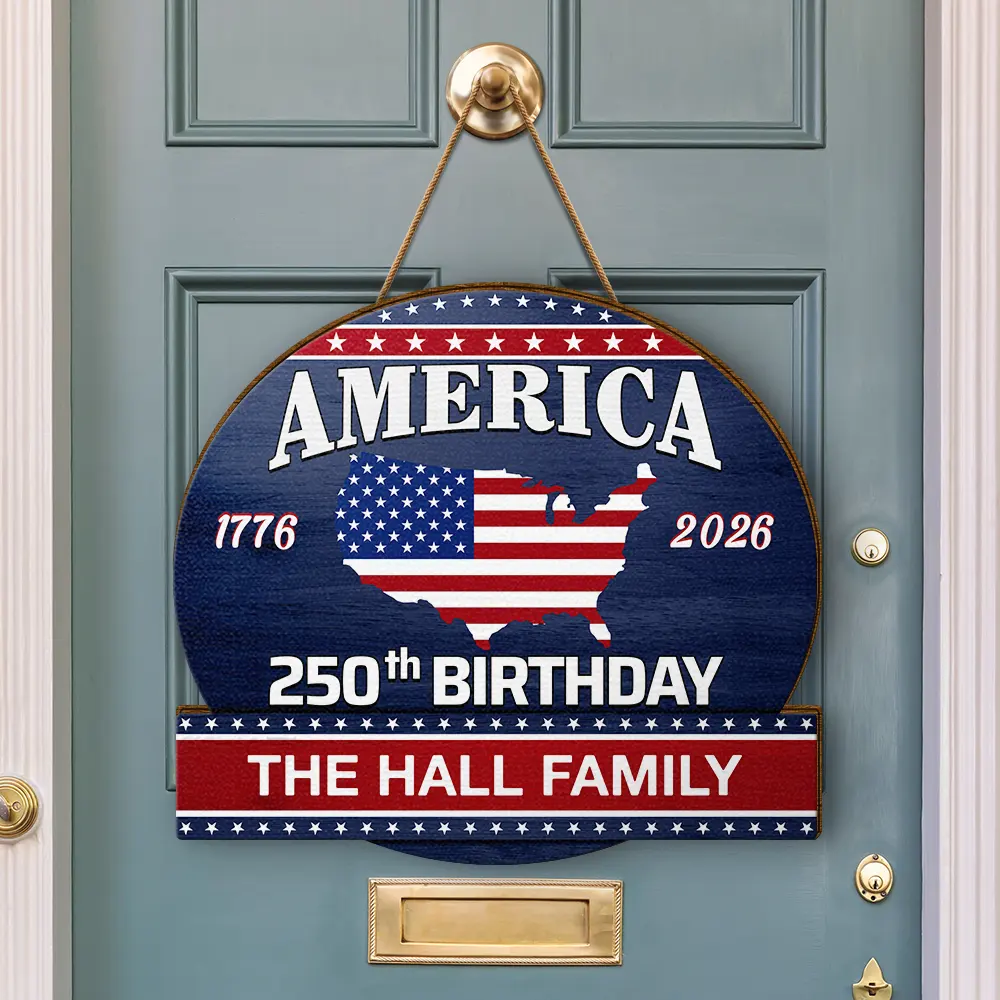 America 250th Anniversary US Semiquincentennial Birthday - Personalized Custom Shaped Wood Sign - Image 3