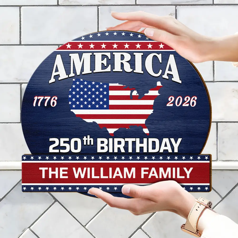 America 250th Anniversary US Semiquincentennial Birthday - Personalized Custom Shaped Wood Sign - Image 4