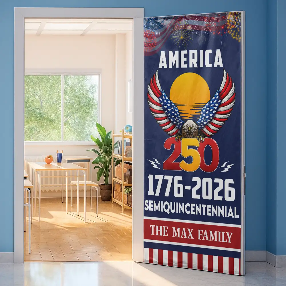America 250th Anniversary US Semiquincentennial Eagle - Personalized Door Cover - Image 2