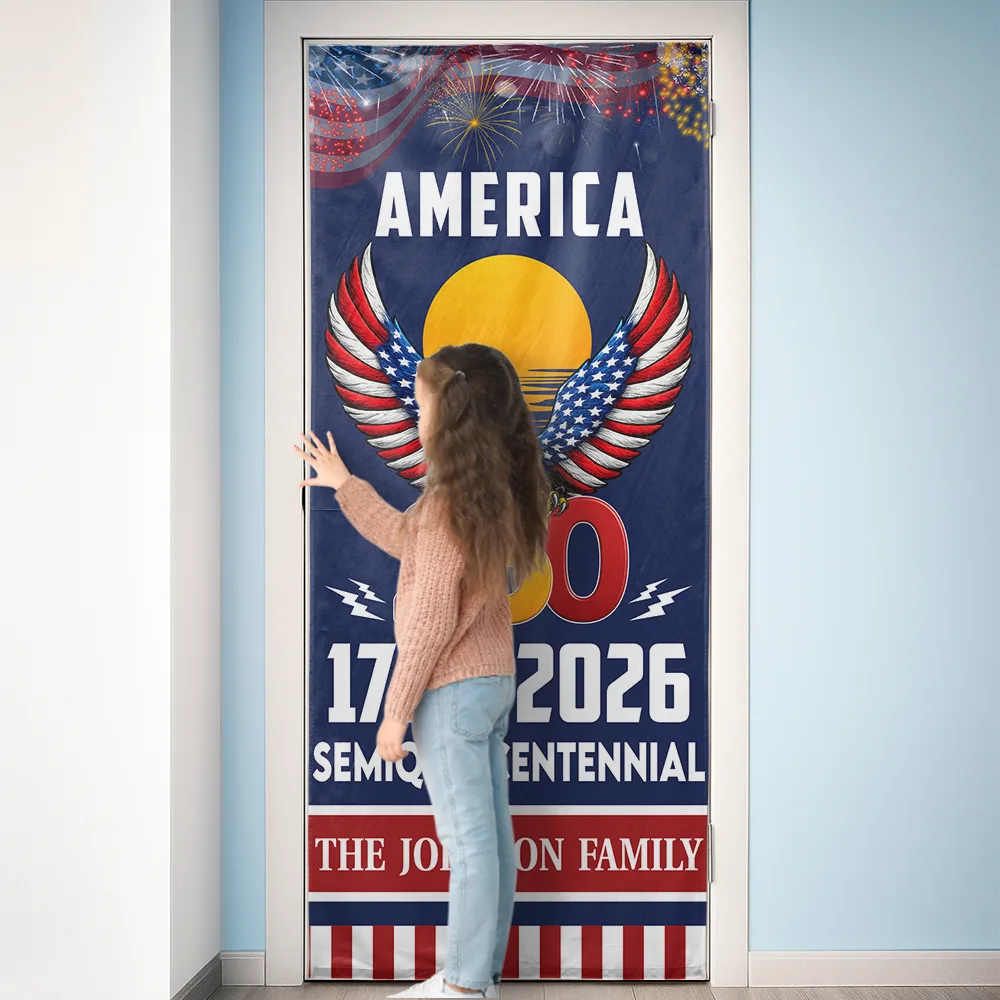 America 250th Anniversary US Semiquincentennial Eagle - Personalized Door Cover - Image 3