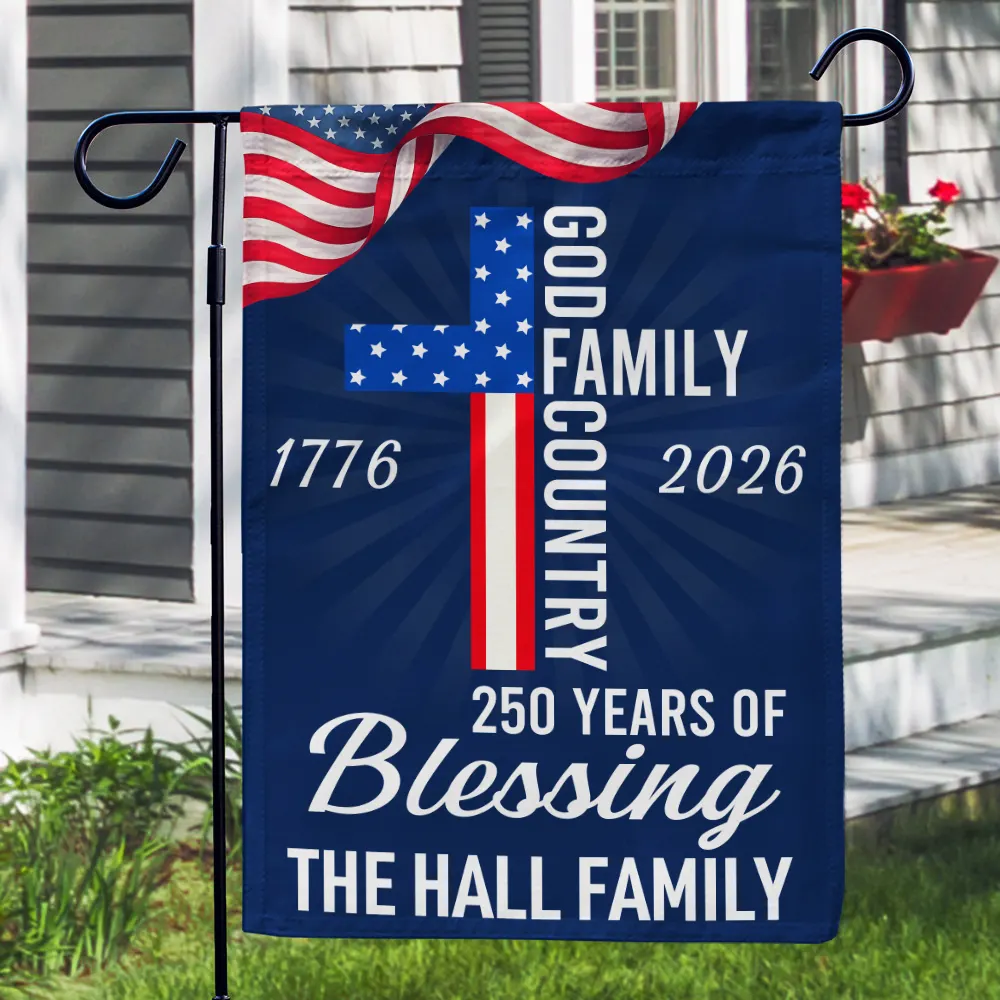 America God Family Country 250 Years Of Blessing - Personalized Flag - Image 3
