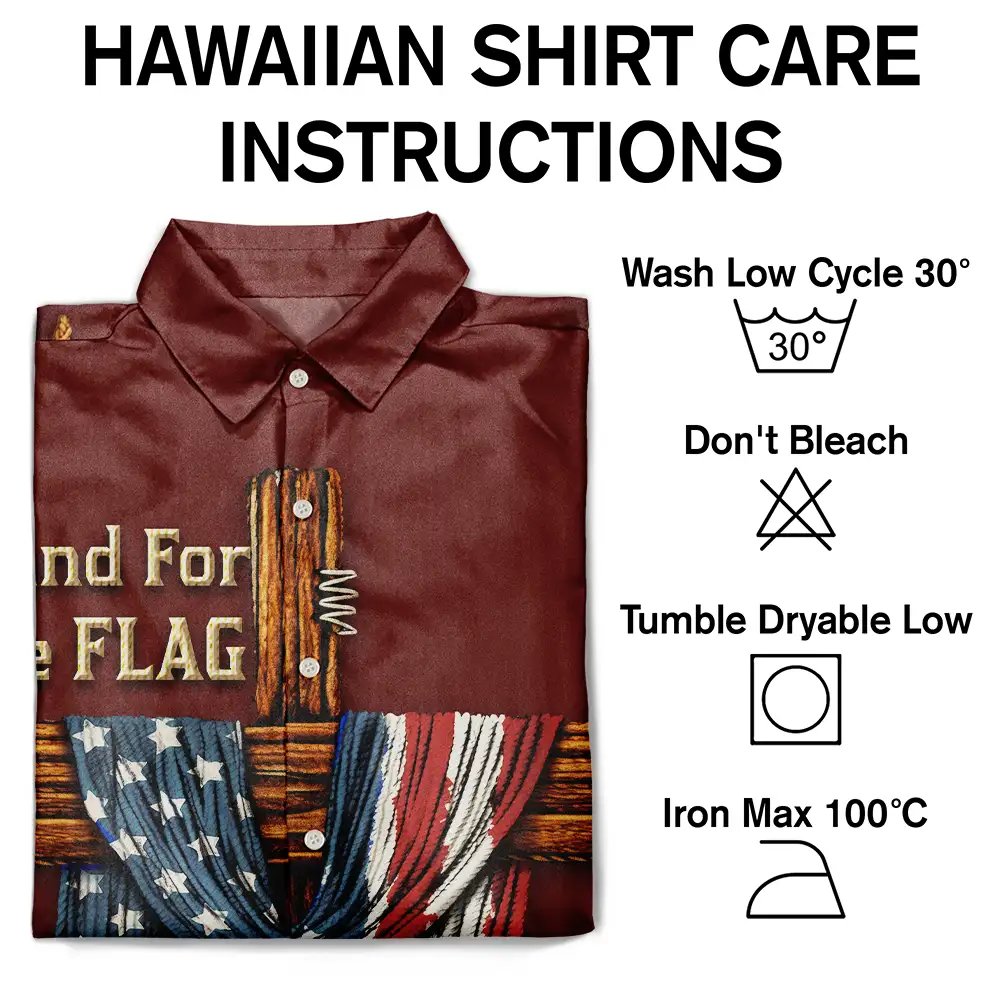 America Stand For The Flag Kneel For The Cross - Hawaiian Shirt - Image 7