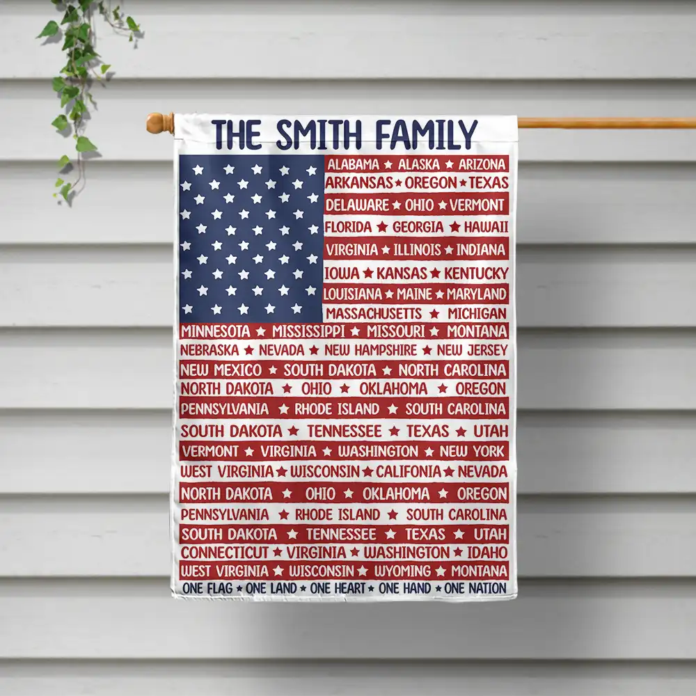 America States One Land One Heart One Hand One Nation - Personalized Flag - Image 2