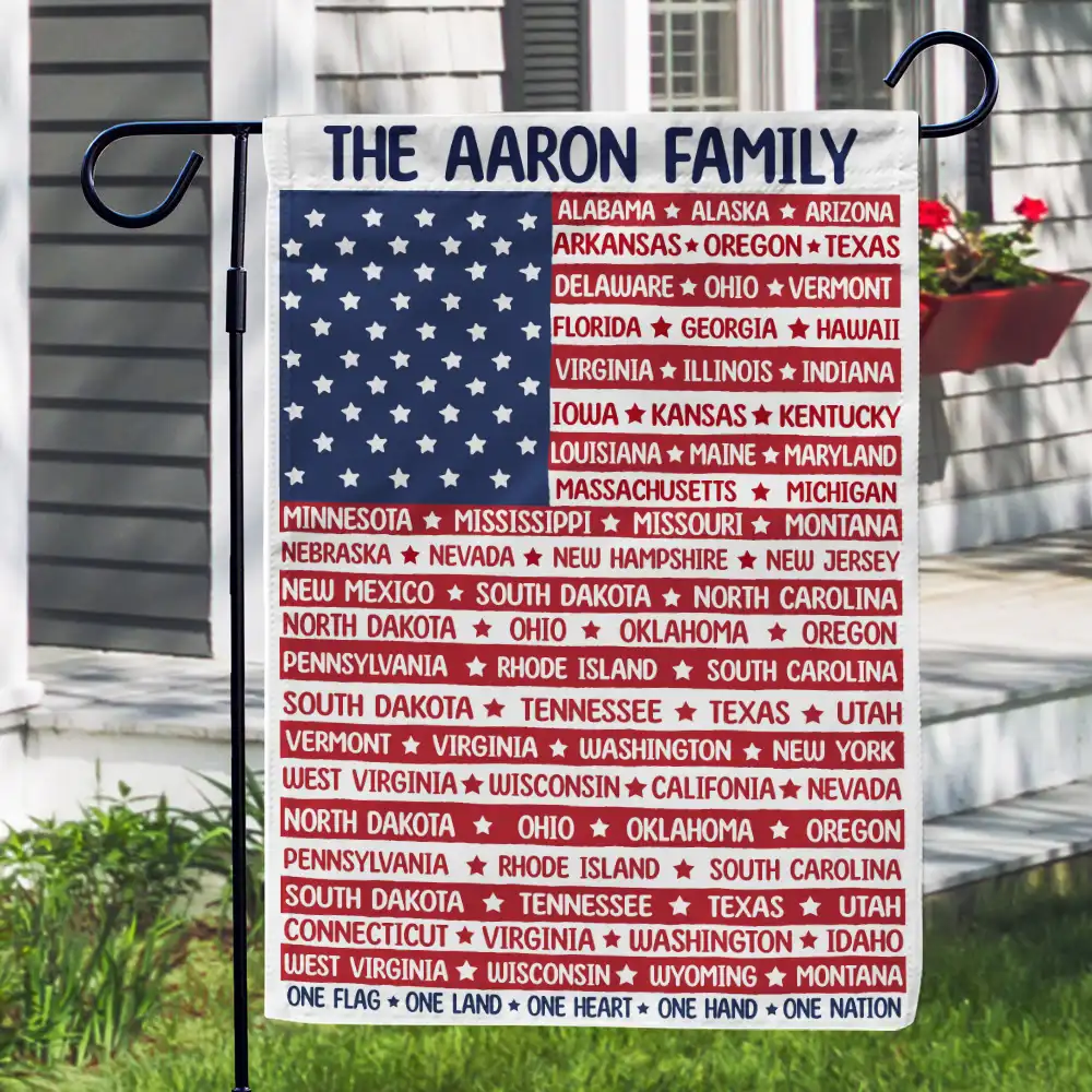 America States One Land One Heart One Hand One Nation - Personalized Flag - Image 3