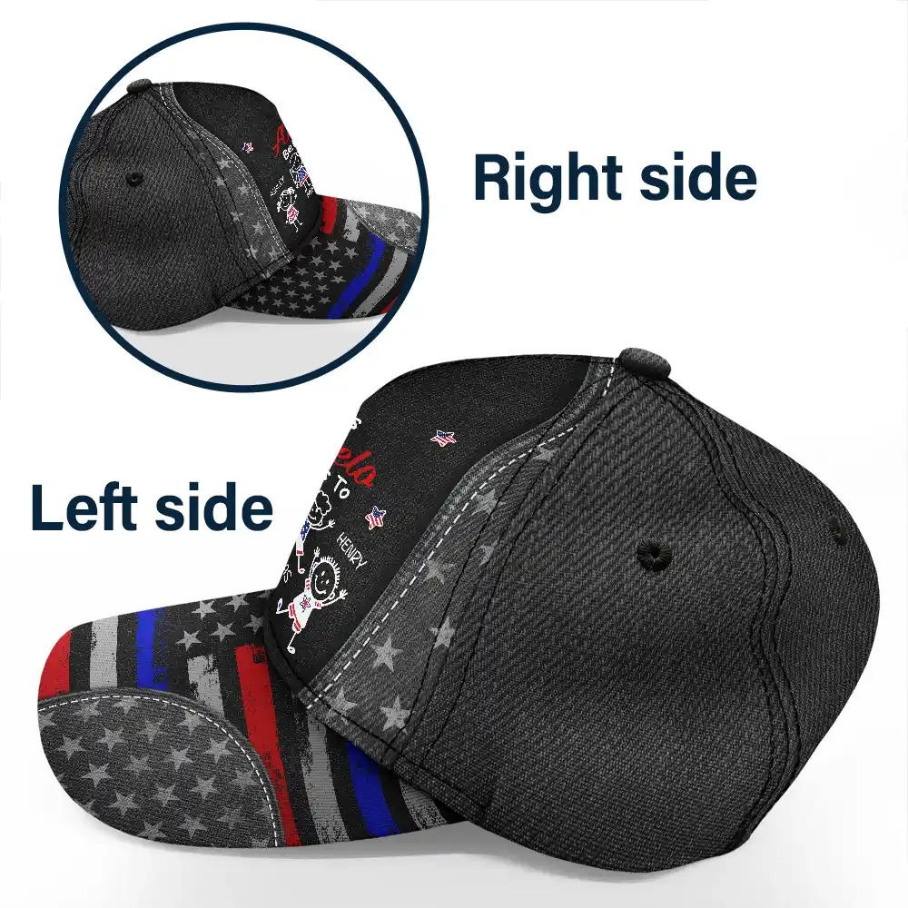 American Stars And Stripes This Papa Dad Belongs To - Personalized Classic Cap - Image 3