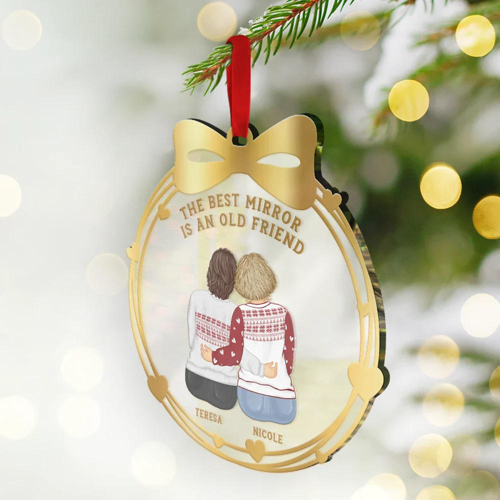 An Old Friend - Personalized Custom Shaped Mirror Ornament - Image 2