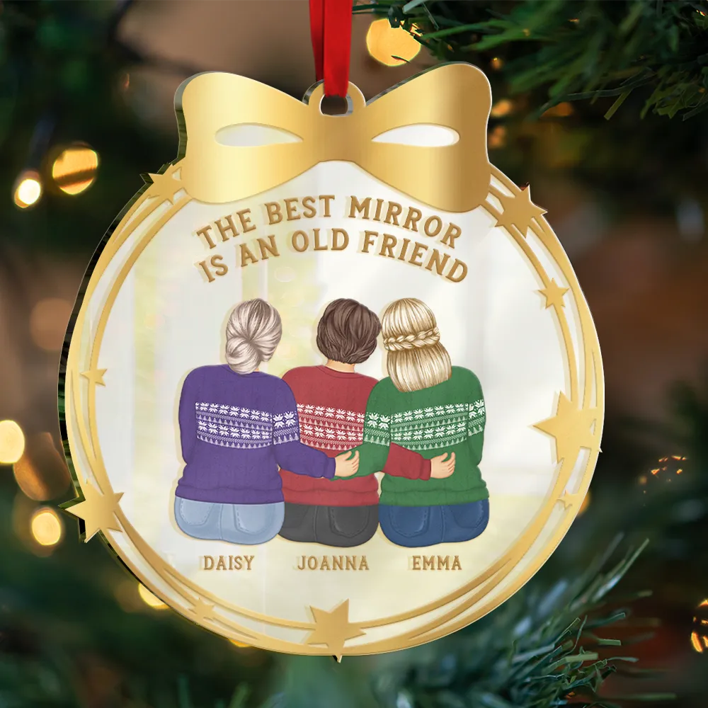 An Old Friend - Personalized Custom Shaped Mirror Ornament - Image 3