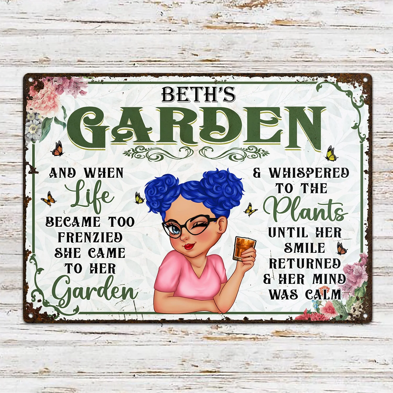 And Into The Garden I Go - Backyard Sign, Gift For Gardening Lovers, Gardeners - Personalized Classic Metal Signs - Image 2