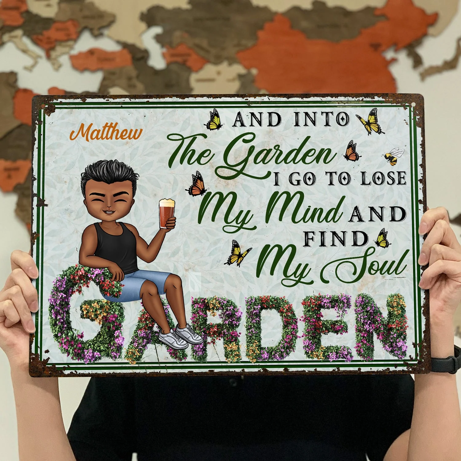 And Into The Garden I Go - Beware A Crazy Plant Lady Lives Here - Birthday, Housewarming Gift For Her, Him, Gardener, Outdoor Decor - Personalized Custom Metal Signs - Image 4