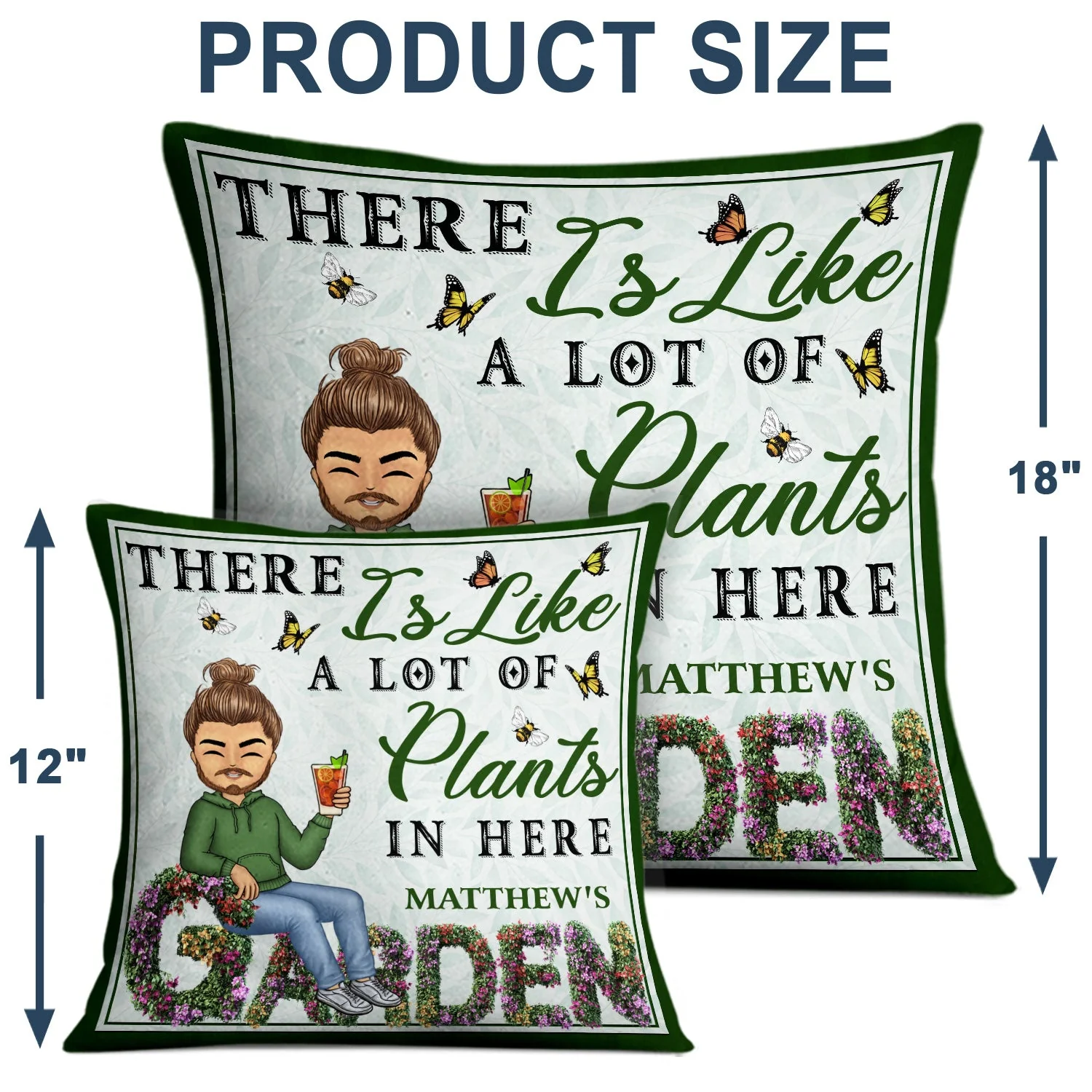 And Into The Garden I Go - Beware A Crazy Plant Lady Lives Here - Birthday, Housewarming Gift For Her, Him, Gardener, Outdoor Decor - Personalized Custom Pillow - Image 4
