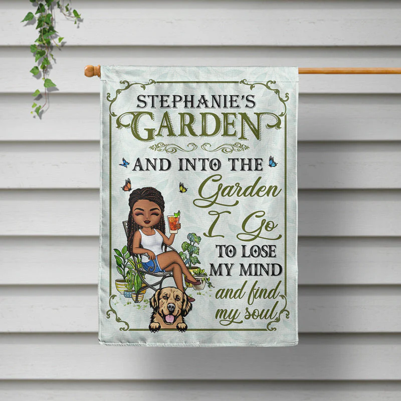 And Into The Garden I Go Gardening Dog Lovers - Garden Decor - Personalized Custom Flag - Image 2