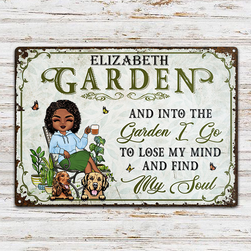 And Into The Garden I Go Gardening Dog Lovers - Garden Sign - Personalized Custom Classic Metal Signs - Image 2