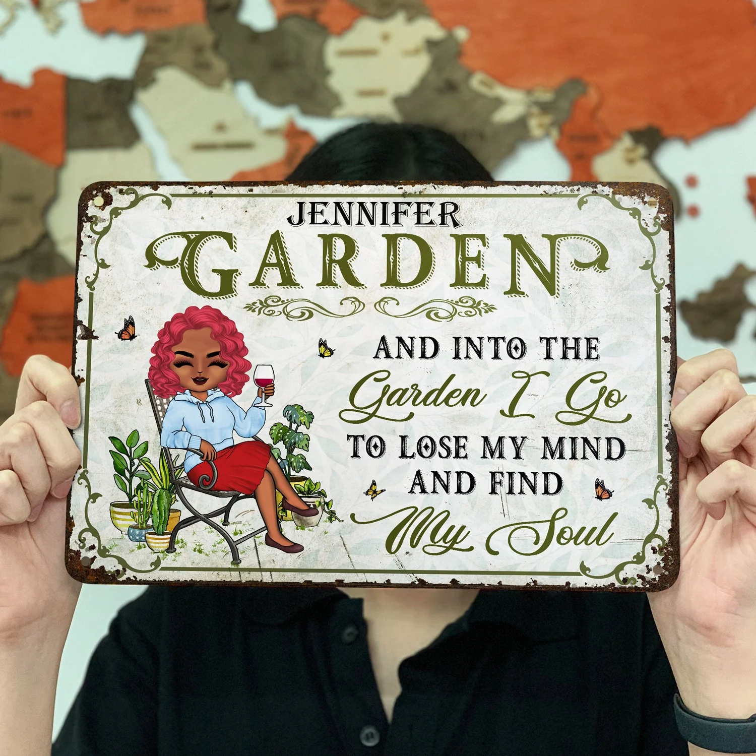 And Into The Garden I Go Gardening - Garden Sign - Personalized Custom Classic Metal Signs - Image 3