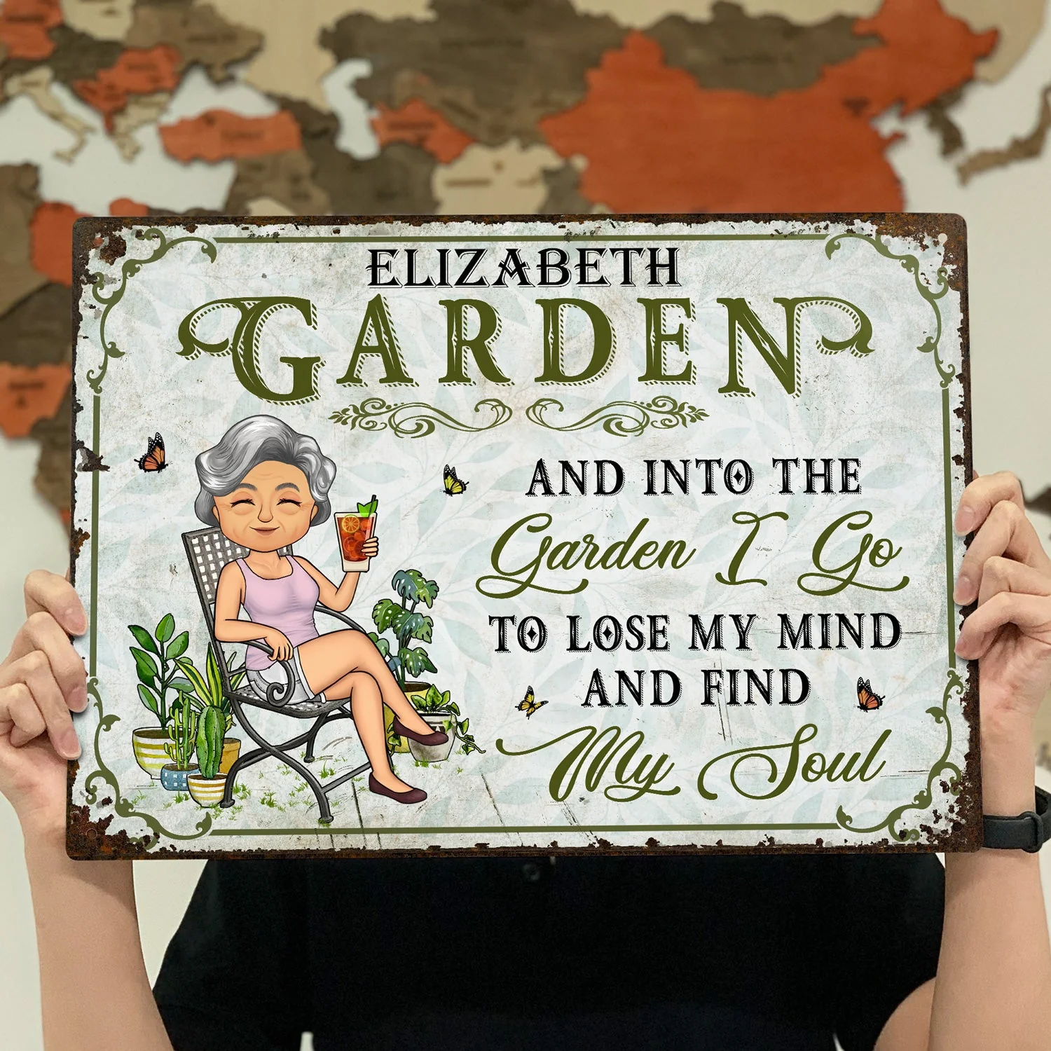 And Into The Garden I Go Gardening - Garden Sign - Personalized Custom Classic Metal Signs - Image 4