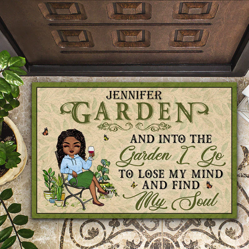 And Into The Garden I Go Gardening - Garden Sign - Personalized Custom Doormat - Image 2