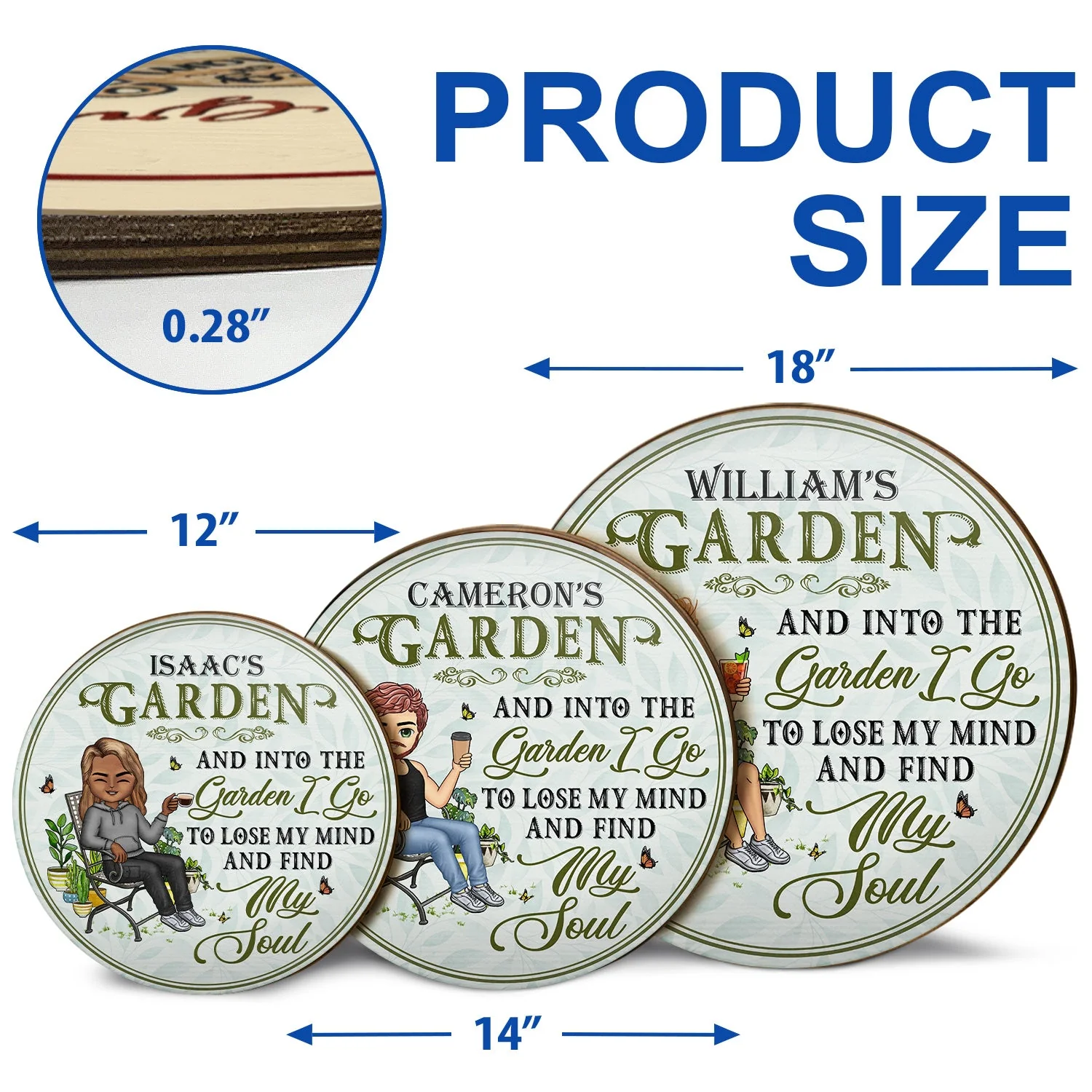 And Into The Garden I Go Gardening - Garden Sign - Personalized Custom Wood Circle Sign - Image 5