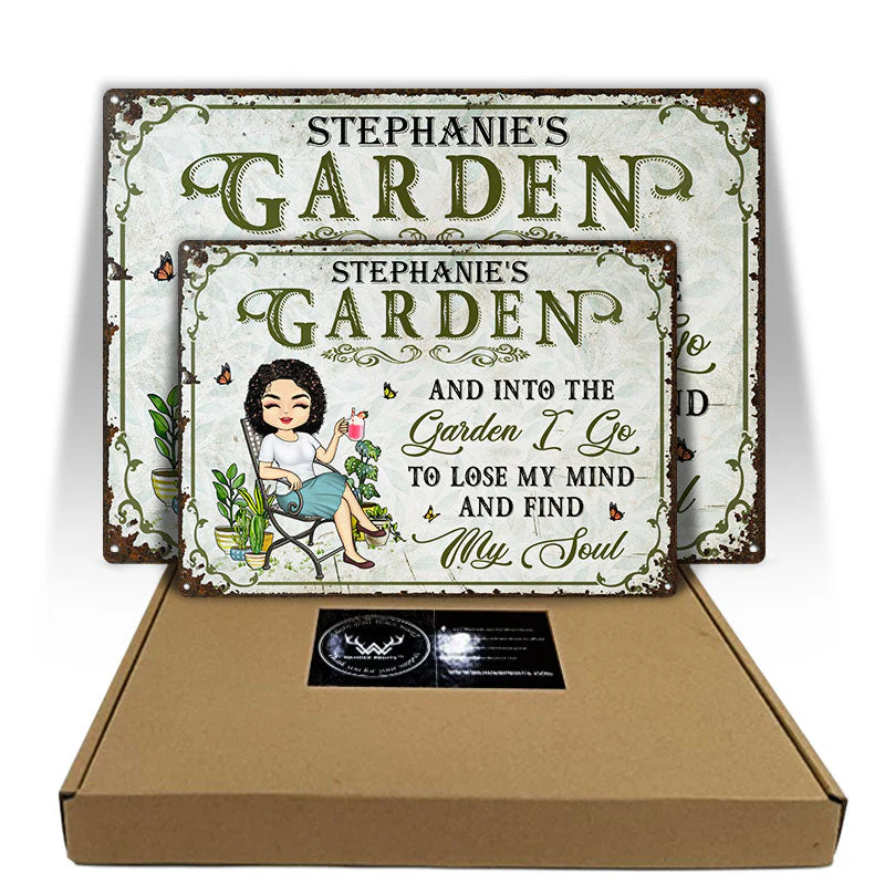 And Into The Garden I Go Gardening Gender - Garden Sign - Personalized Custom Classic Metal Signs - Image 3