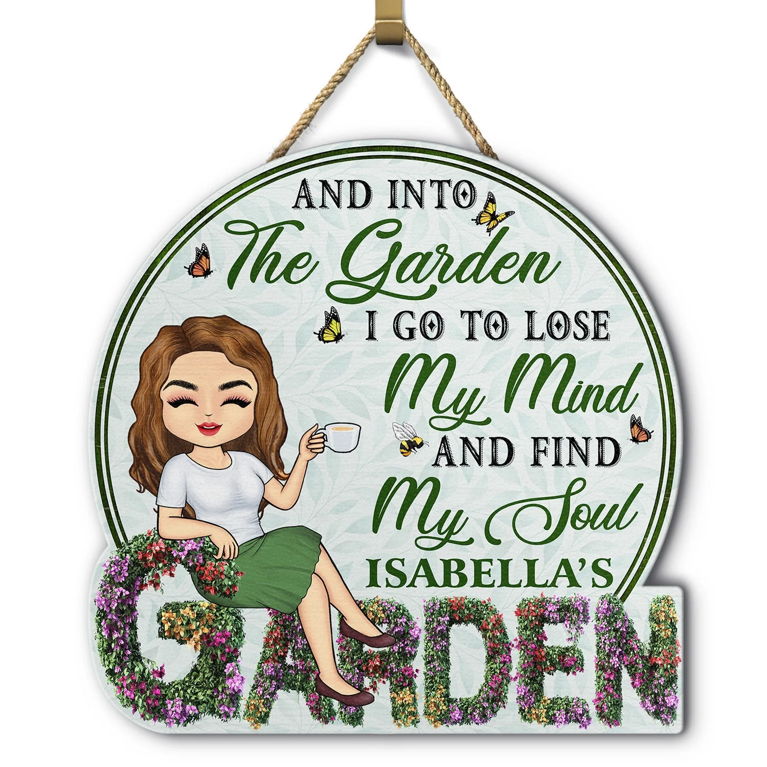 And Into The Garden I Go - Beware A Crazy Plant Lady Lives Here - Birthday, Housewarming Gift For Her, Him, Gardener, Outdoor Decor - Personalized Custom Shaped Wood Sign - Image 2