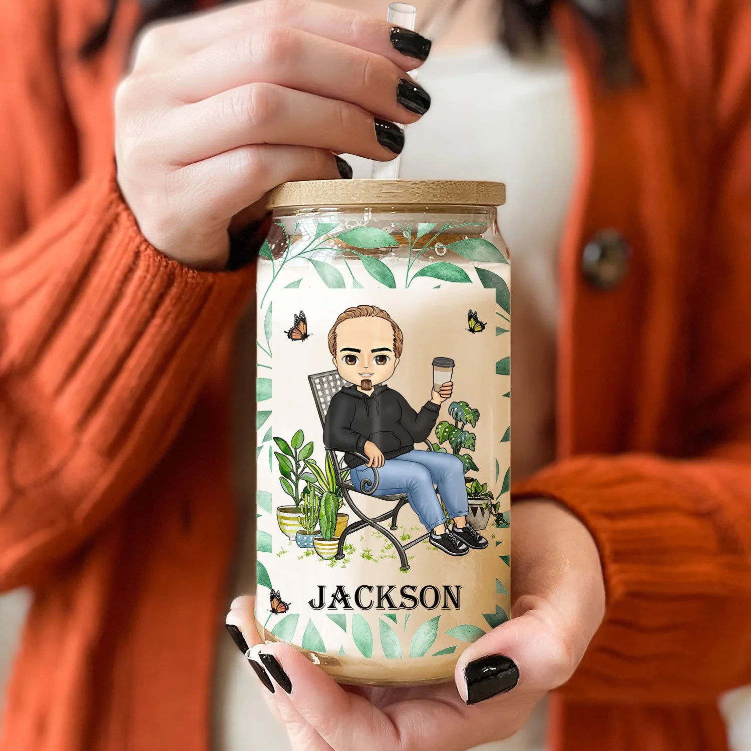 And Into The Garden I Go - Gift For Women, Garden Lovers - Personalized Clear Glass Can - Image 2