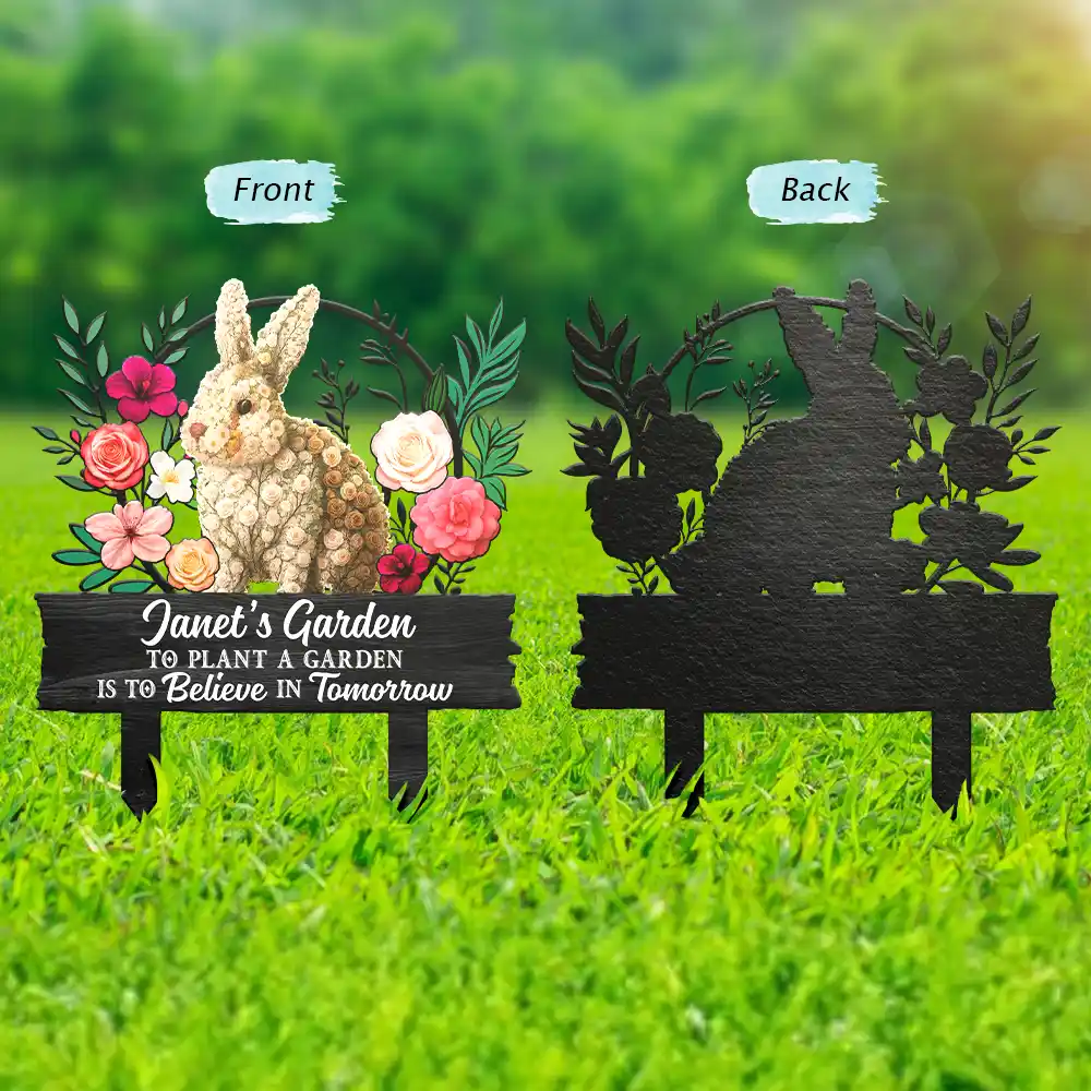 And Into The Garden I Go To Lose My Mind - Personalized Metal Garden Stake - Image 2