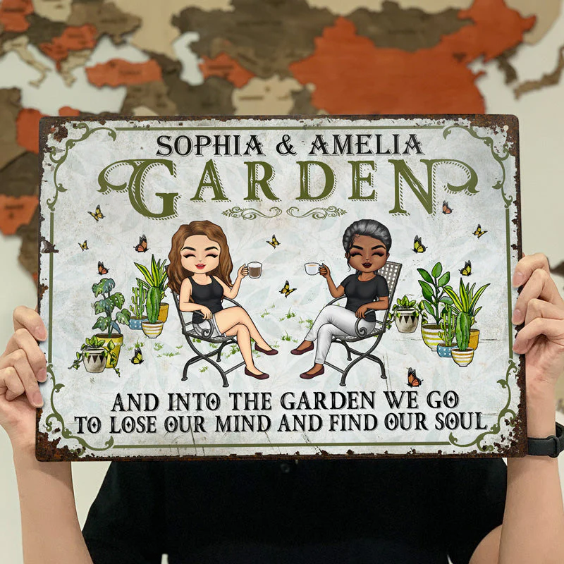 And Into The Garden We Go Gardening - Garden Sign For Couples - Personalized Custom Classic Metal Signs - Image 3