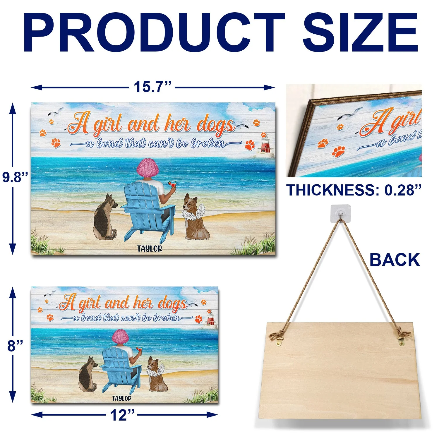 And She Lived Happily Ever After - Gift For Dog Lovers - Personalized Wood Rectangle Sign - Image 5