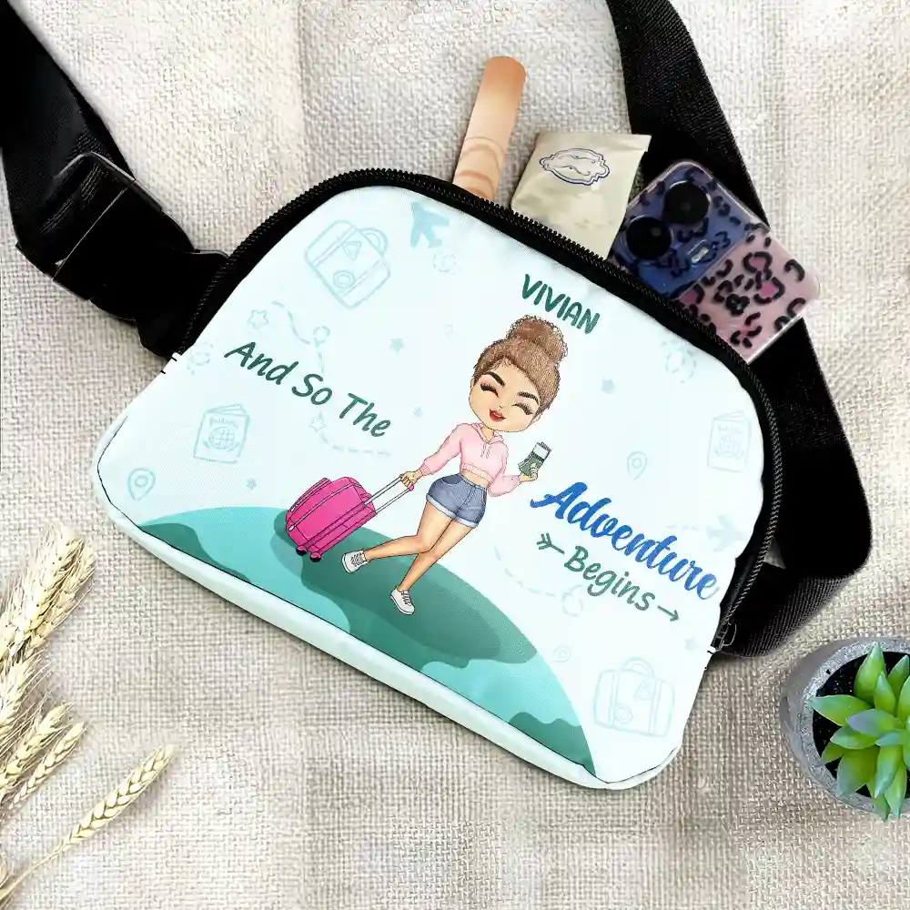 And So The Adventure Begins - Personalized Crossbody Belt Bag - Image 2