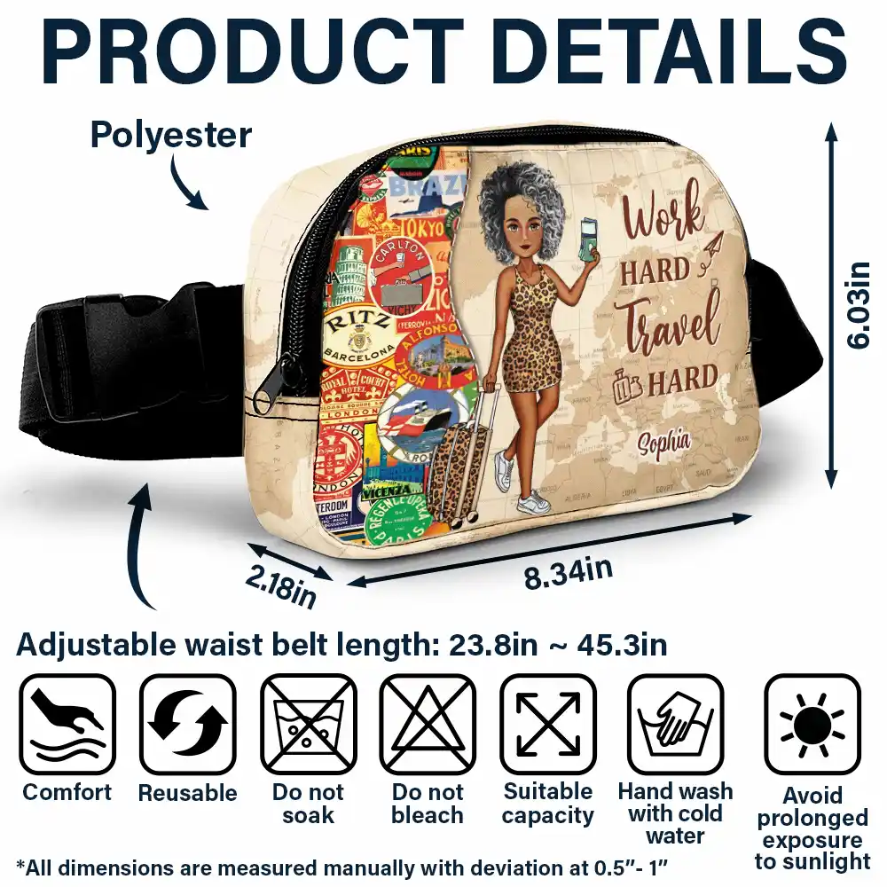 And So The Adventure Begins - Personalized Crossbody Belt Bag - Image 6