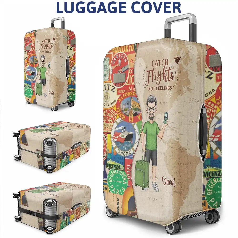 And So The Adventure Begins - Personalized Luggage Cover - Image 3