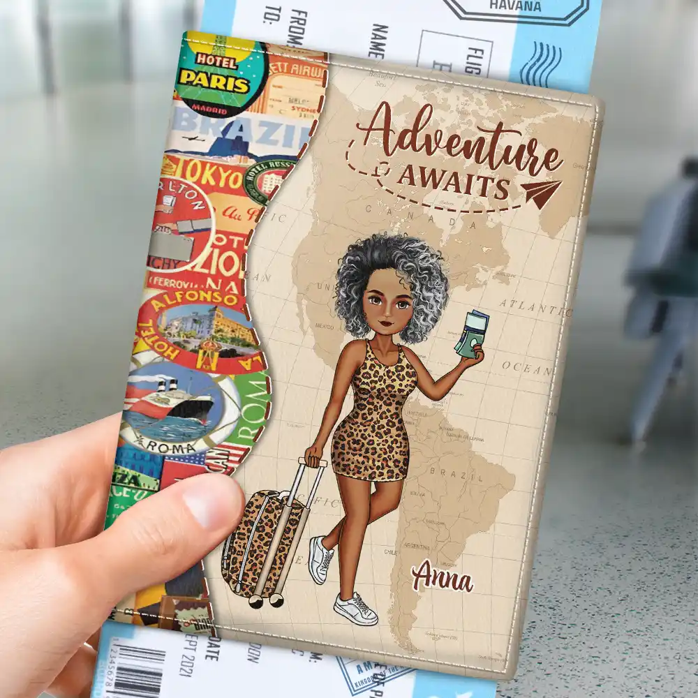 And So The Adventure Begins - Personalized Passport Cover, Passport Holder - Image 3
