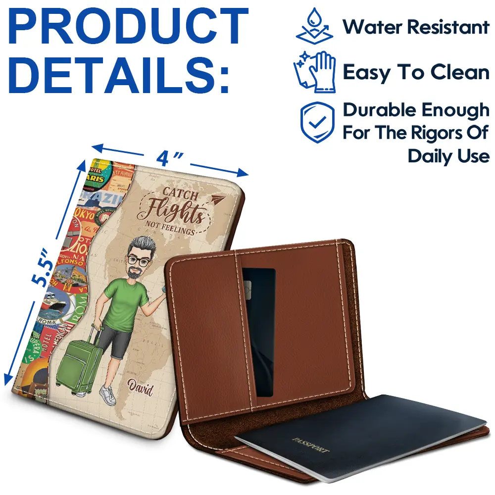 And So The Adventure Begins - Personalized Passport Cover, Passport Holder - Image 4