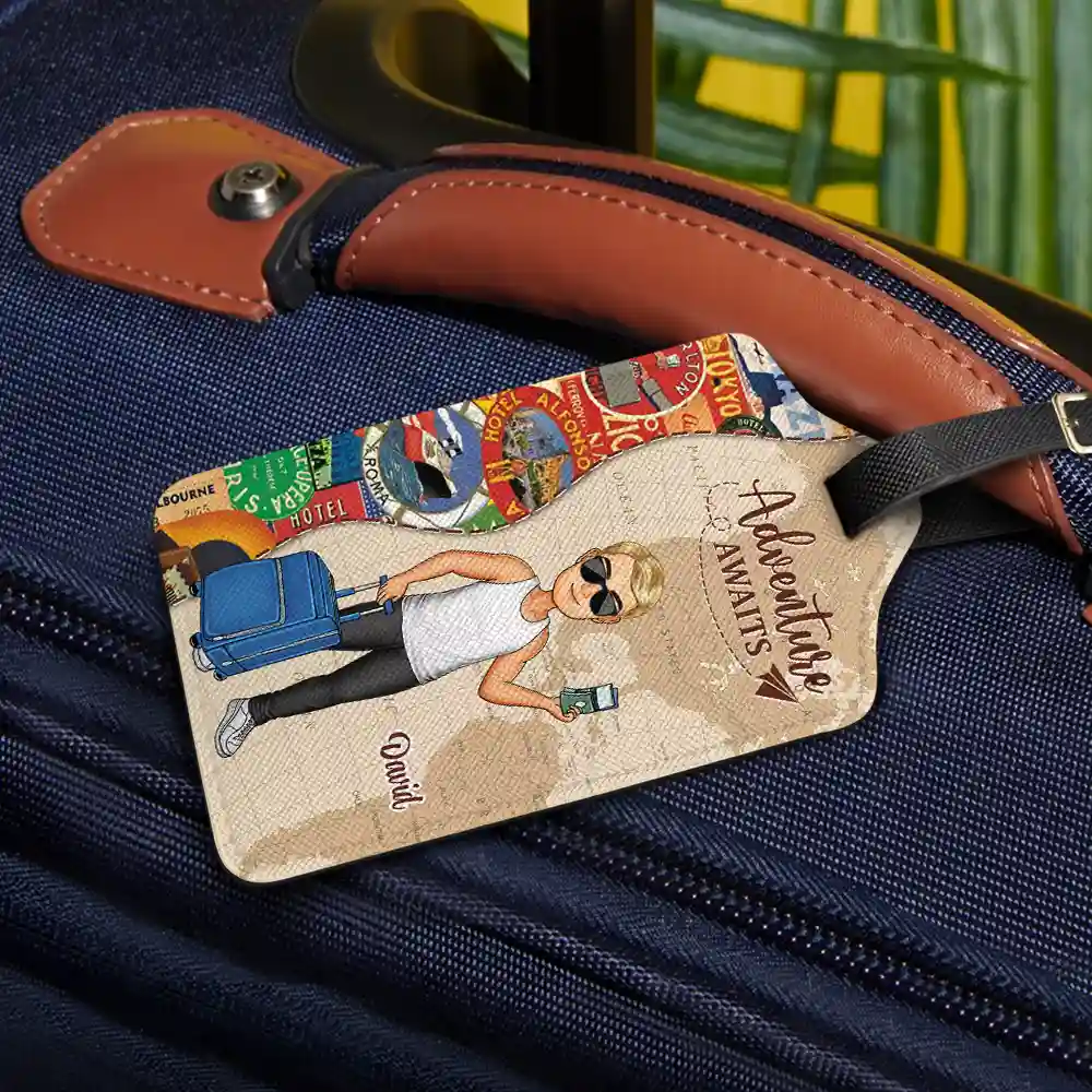 And So The Adventure Begins Travel Lover - Personalised Luggage Tag - Image 2