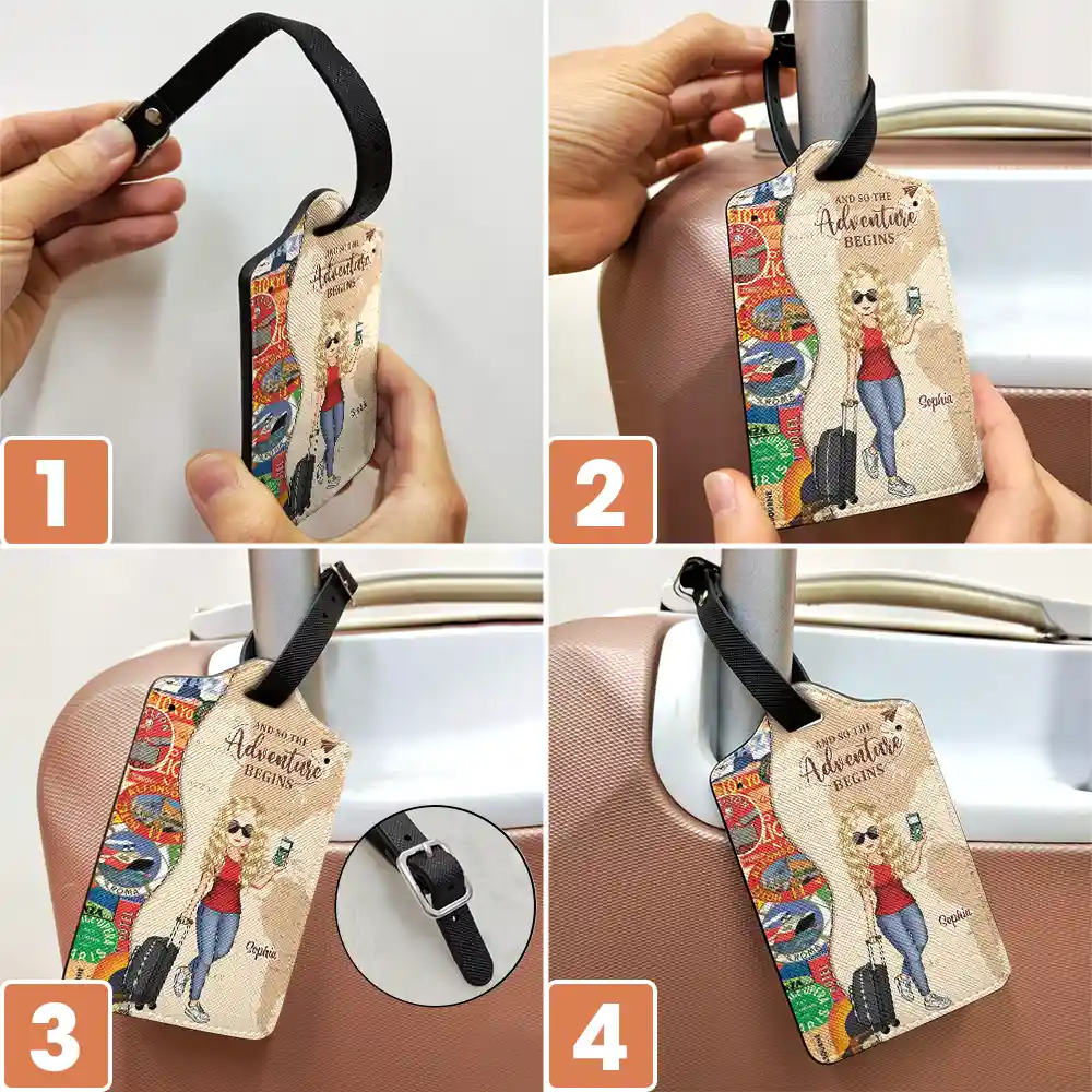 And So The Adventure Begins Travel Lover - Personalised Luggage Tag - Image 6