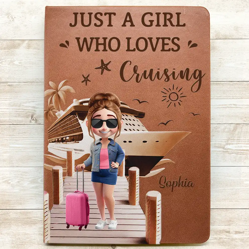 And So The Adventure Begins Travel Woman Man - Personalized Leather Journal - Image 3
