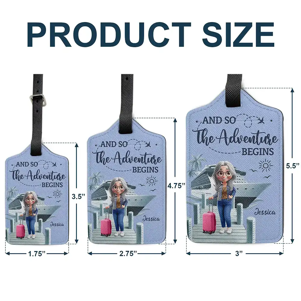 And So The Adventure Begins Travel Woman Man - Personalized Luggage Tag - Image 5