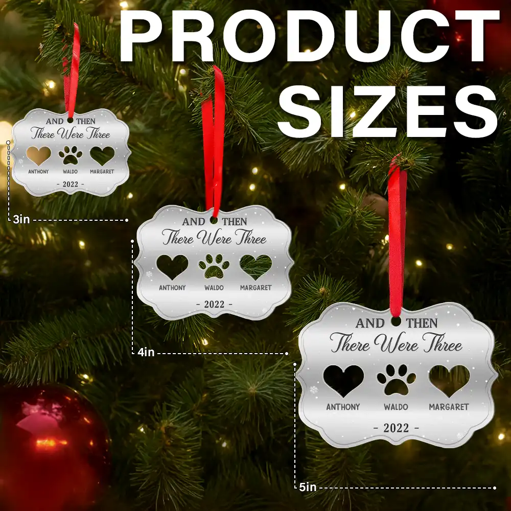 And Then There Were Four Couple With Kids Pets - Personalized Metal Ornament - Image 6